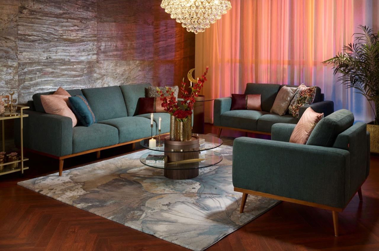 Teal Modern Sofa (6-Seater)