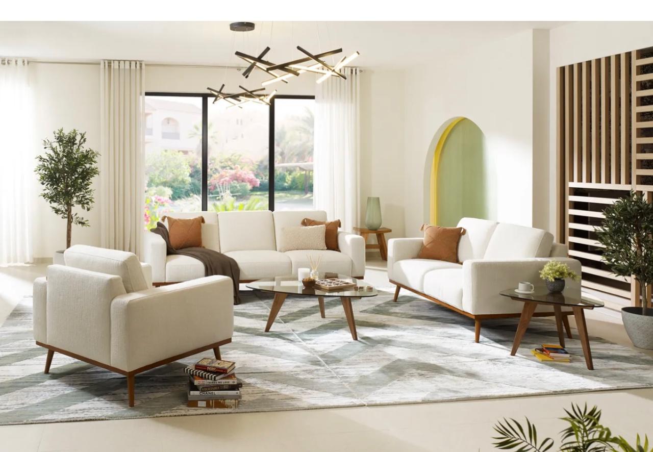 Ivory Luxe Modern Sofa Set