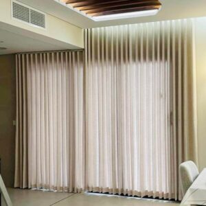 Otaibi Ripple-Fold Beige Curtains – Soft Blackout Modern Panels