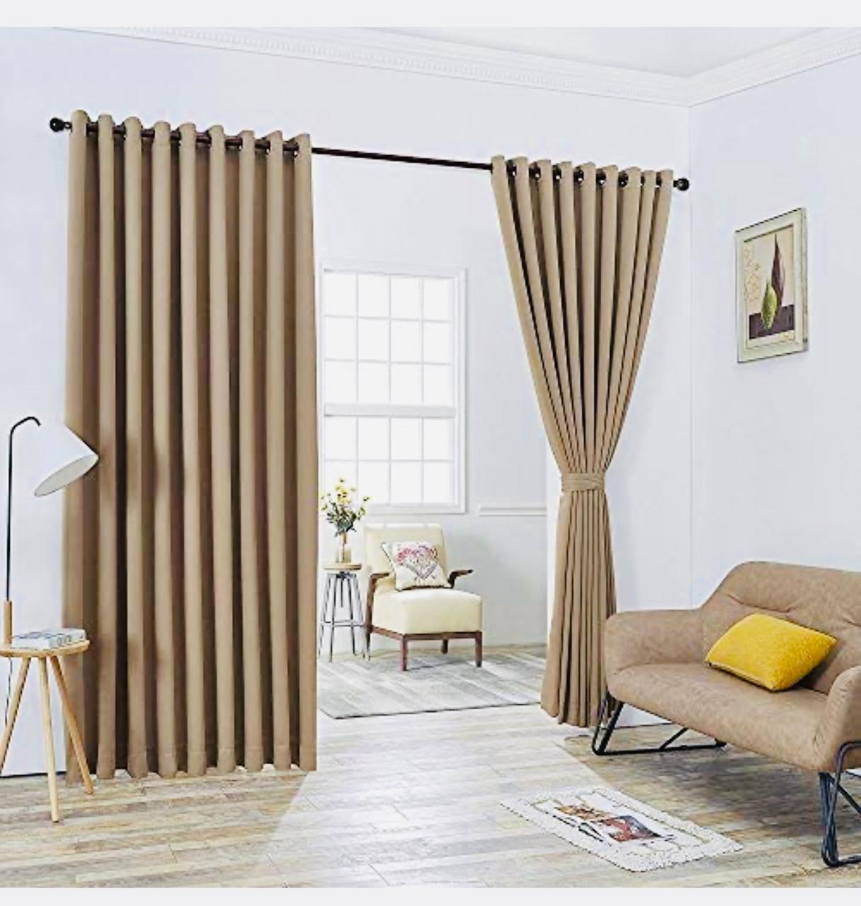 Otaibi Classic Brown Eyelet Curtains – Modern Minimal Style